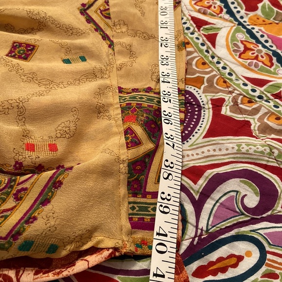 Vintage Silk layered Handkerchief flowy mini Reversible Wraparound Skirt - Picture 11 of 16